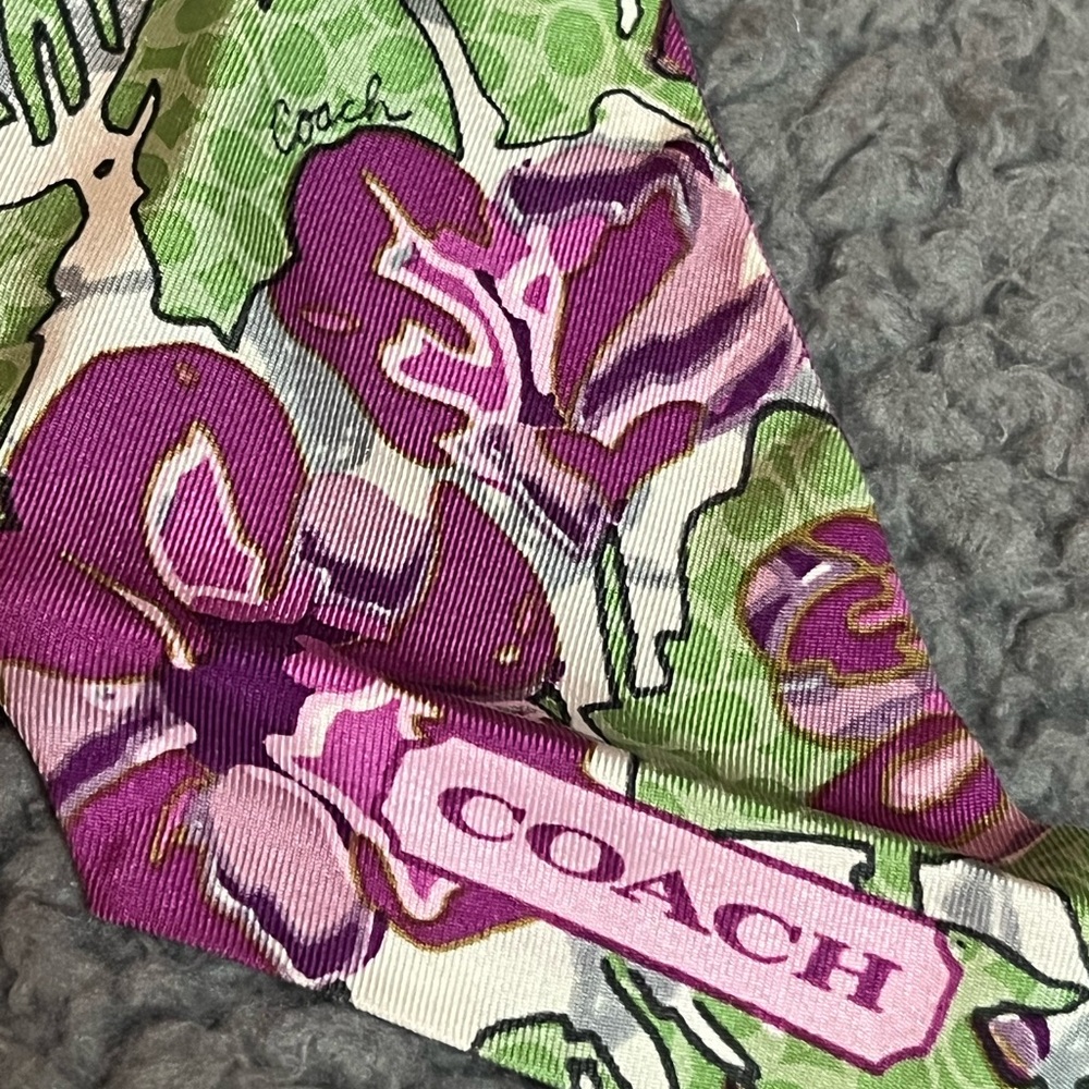 Coach Signature Print & Floral Skinny Purse scarf - Picture 3 of 4